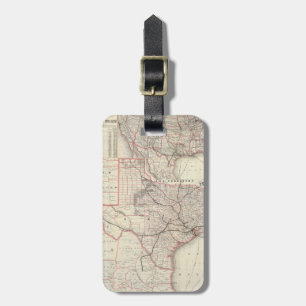 Vintage Map of The Texas Railroad System (1885) Luggage Tag