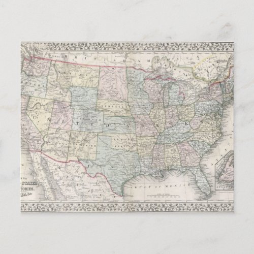 Vintage Map of the United States Scrapbook Paper