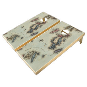 Vintage Map of The Virgin Islands (1823) Cornhole Set