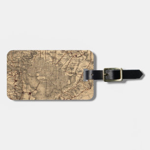 Vintage Map of The Washington DC Area (1865) Luggage Tag