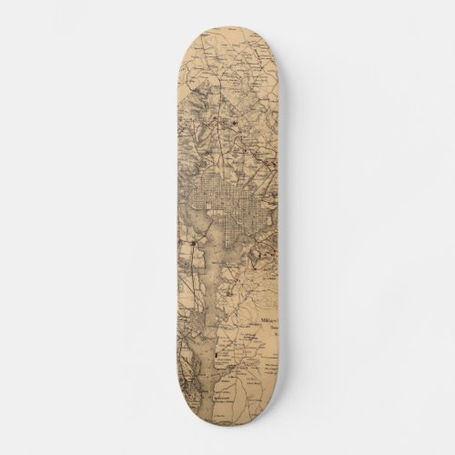 Vintage Map of The Washington DC Area 1865 Skateboard Deck