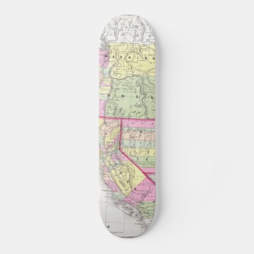 Vintage Map of The Western United States 1853 Skateboard Deck