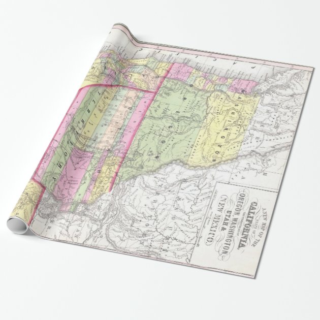 Vintage Map of The Western United - Vintage Map Of The Western United States 1853 Wrapping Paper R8dd035f46cd24247972a344718c1c2f9 Zkknt 8byvr 630 