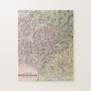 Vintage Map of The White Mountains (1901) Jigsaw Puzzle