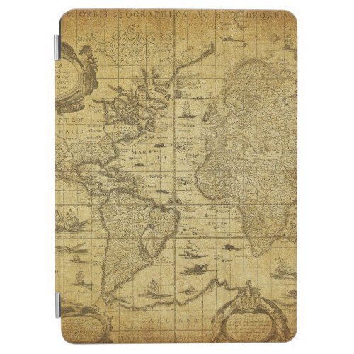 vintage map of the world 1635 iPad air cover