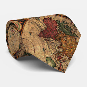 Vintage Map of The World (1730) - Stylized Neck Tie
