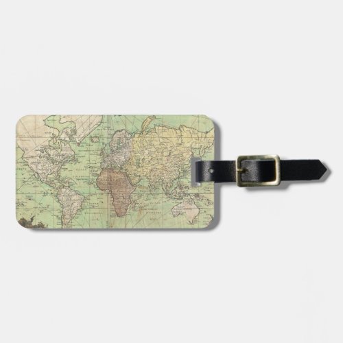 Vintage Map of The World 1778 Luggage Tag