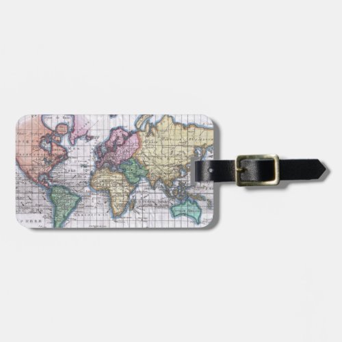 Vintage Map of The World 1780 Luggage Tag