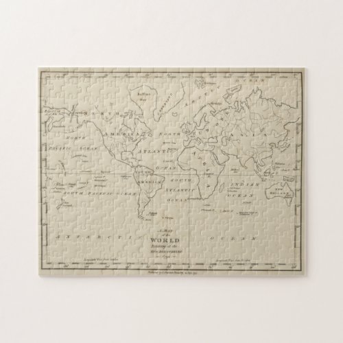Vintage Map of The World 1794 Jigsaw Puzzle