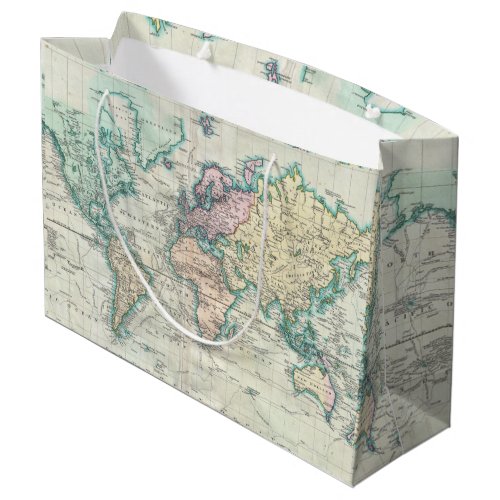 Vintage Map of The World 1801 Large Gift Bag