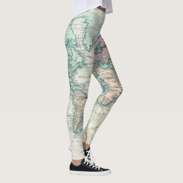 Vintage Map of The World (1801) Leggings (Right)