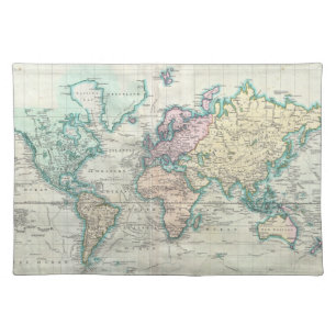 Vintage Map of The World (1801) Placemat