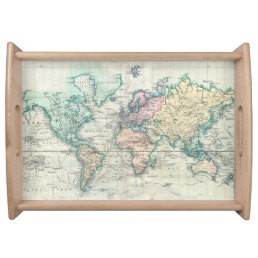 Vintage Map of The World (1801) Serving Tray