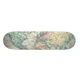 Vintage Map of The World (1801) Skateboard