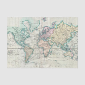 Vintage Map of The World (1801) Tissue Paper