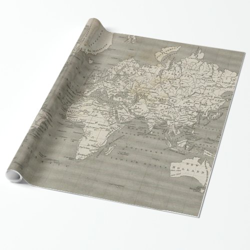 Vintage Map of the World 1820 2 Wrapping Paper