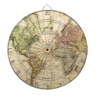 Vintage Map of The World (1831) Dart Board