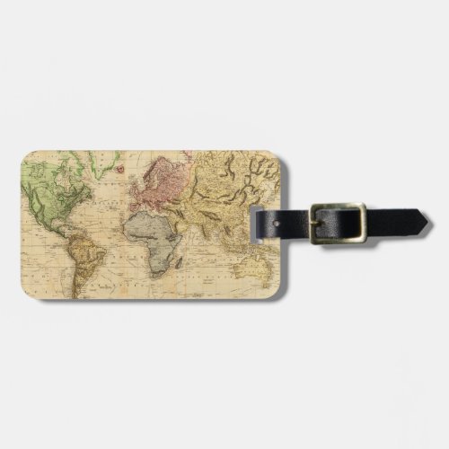 Vintage Map of The World 1831 Luggage Tag