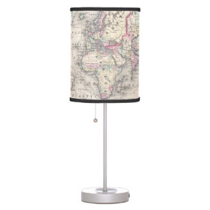 Vintage Map of The World (1864) Table Lamp