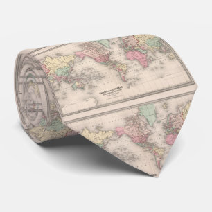 Vintage Map of The World (1874) Neck Tie