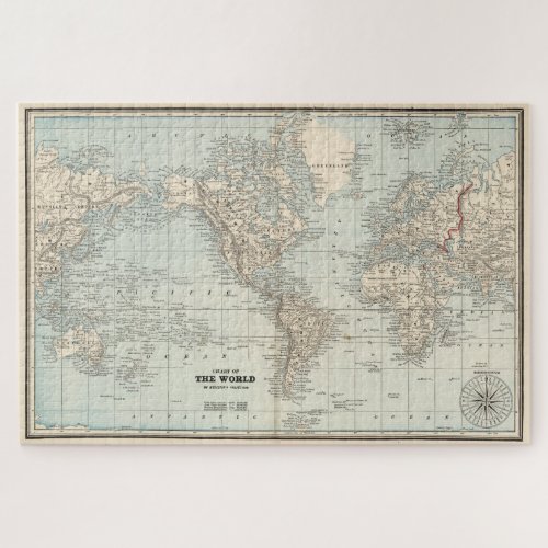 Vintage Map of The World 1893 Jigsaw Puzzle
