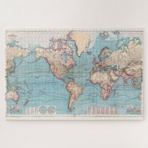 Vintage Map of The World 1897 Jigsaw Puzzle