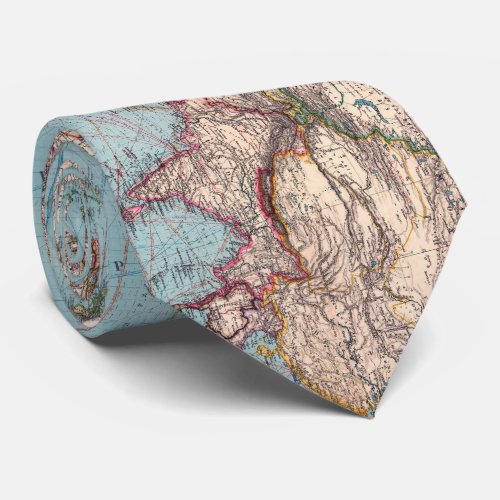 Vintage Map of The World 1897 Neck Tie