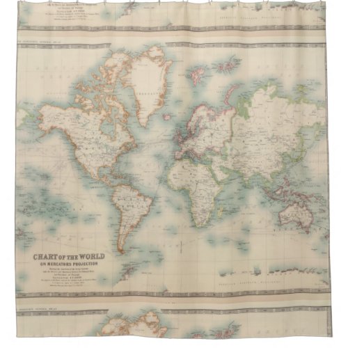 Vintage Map of The World 1911 Shower Curtain