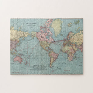 Vintage Map of The World (1912) Jigsaw Puzzle
