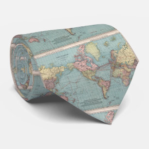 Vintage Map of The World (1912) Neck Tie