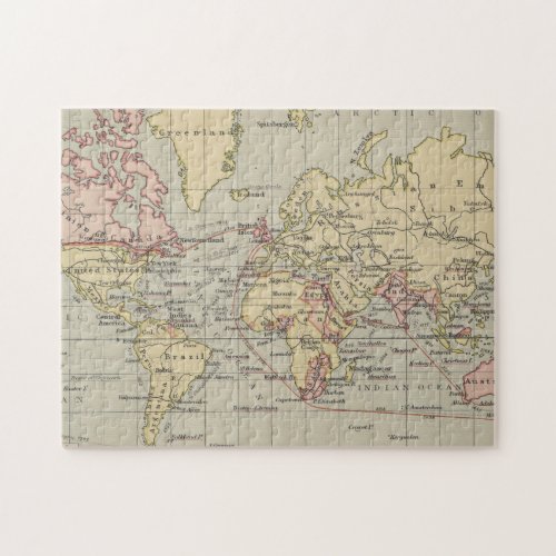 Vintage Map of The World 1914 Jigsaw Puzzle