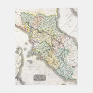 Vintage Map of Tuscany Italy (1814) Fleece Blanket