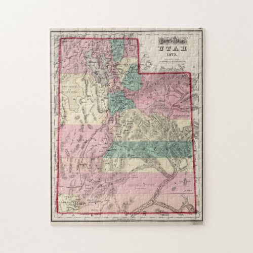 Vintage Map of Utah 1873 Jigsaw Puzzle