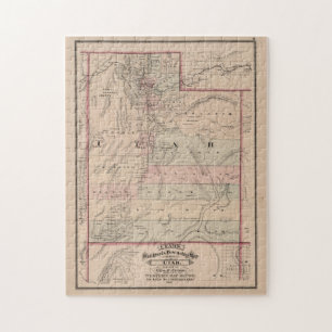Vintage Map of Utah (1878) Jigsaw Puzzle