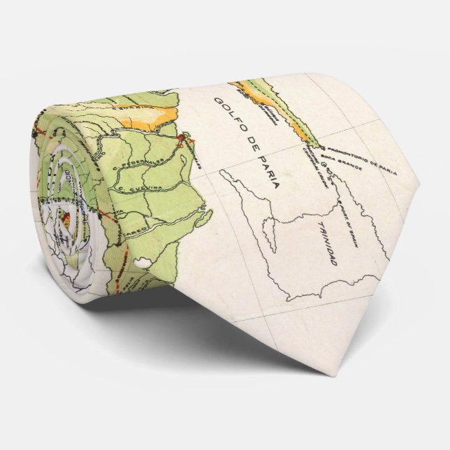 Vintage Map of Venezuela (1920) Tie (Rolled)