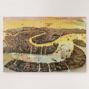 Vintage Map of Venice Italy (1891) Jigsaw Puzzle