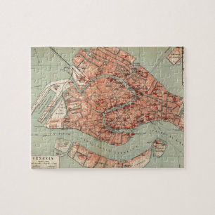 Vintage Map of Venice Italy (1920) Jigsaw Puzzle