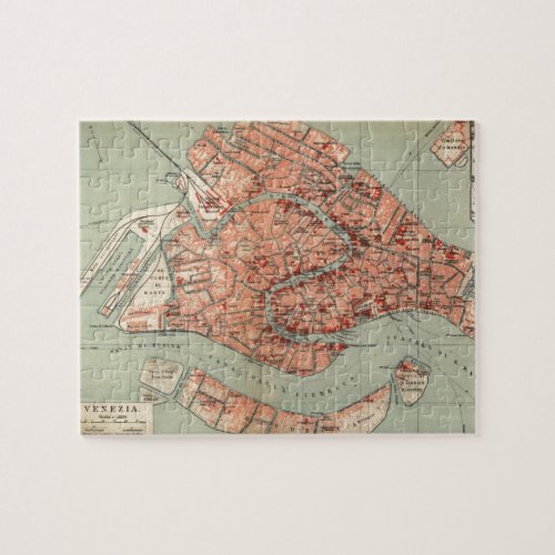 Vintage Map of Venice Italy 1920 Jigsaw Puzzle