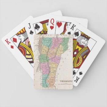 Vintage Map Of Vermont (1827) Playing Cards by Alleycatshirts at Zazzle