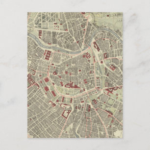 Vintage Map of Vienna Austria (1883) Postcard