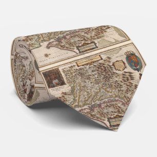Vintage Map of Virginia (1630) Neck Tie