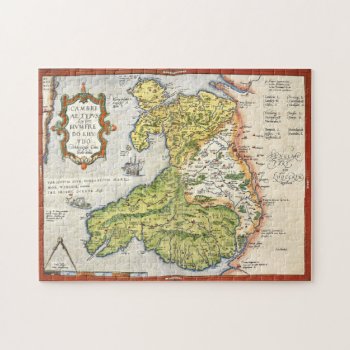 Vintage Map Of Wales And Anglesey 1579 Jigsaw Puzzle by DigitalDreambuilder at Zazzle