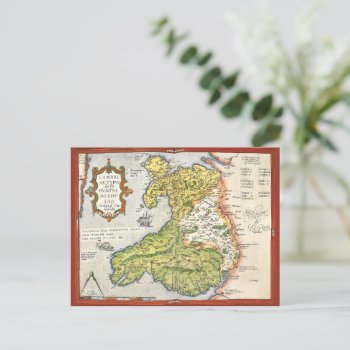 Vintage Map Of Wales And Anglesey 1579 Postcard by DigitalDreambuilder at Zazzle