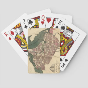 Vintage Map of Washington D.C. (1793) Poker Cards
