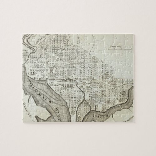 Vintage Map of Washington DC 1794 Jigsaw Puzzle