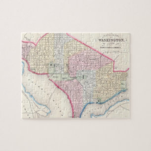 Vintage Map of Washington D.C. (1864) Jigsaw Puzzle