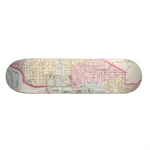 Vintage Map of Washington D.C. (1864) Skateboard Deck