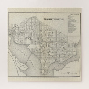 Vintage Map of Washington DC (1866) Jigsaw Puzzle