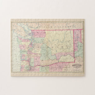 Vintage Map of Washington State (1874) Jigsaw Puzzle
