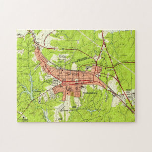 Vintage Map of Williamsburg Virginia (1952) Jigsaw Puzzle